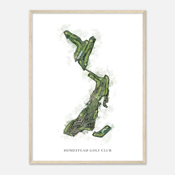 Homestead Golf Club Utah Classic Watercolor Map Golfer Gift Golf Wall Art Golf Poster Print Course Layout