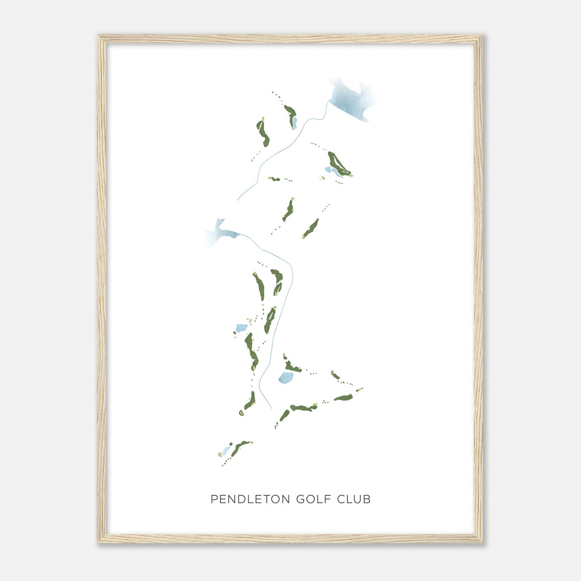 Pendleton Golf Club Virginia Modern Watercolor Course Map Poster - Image 2