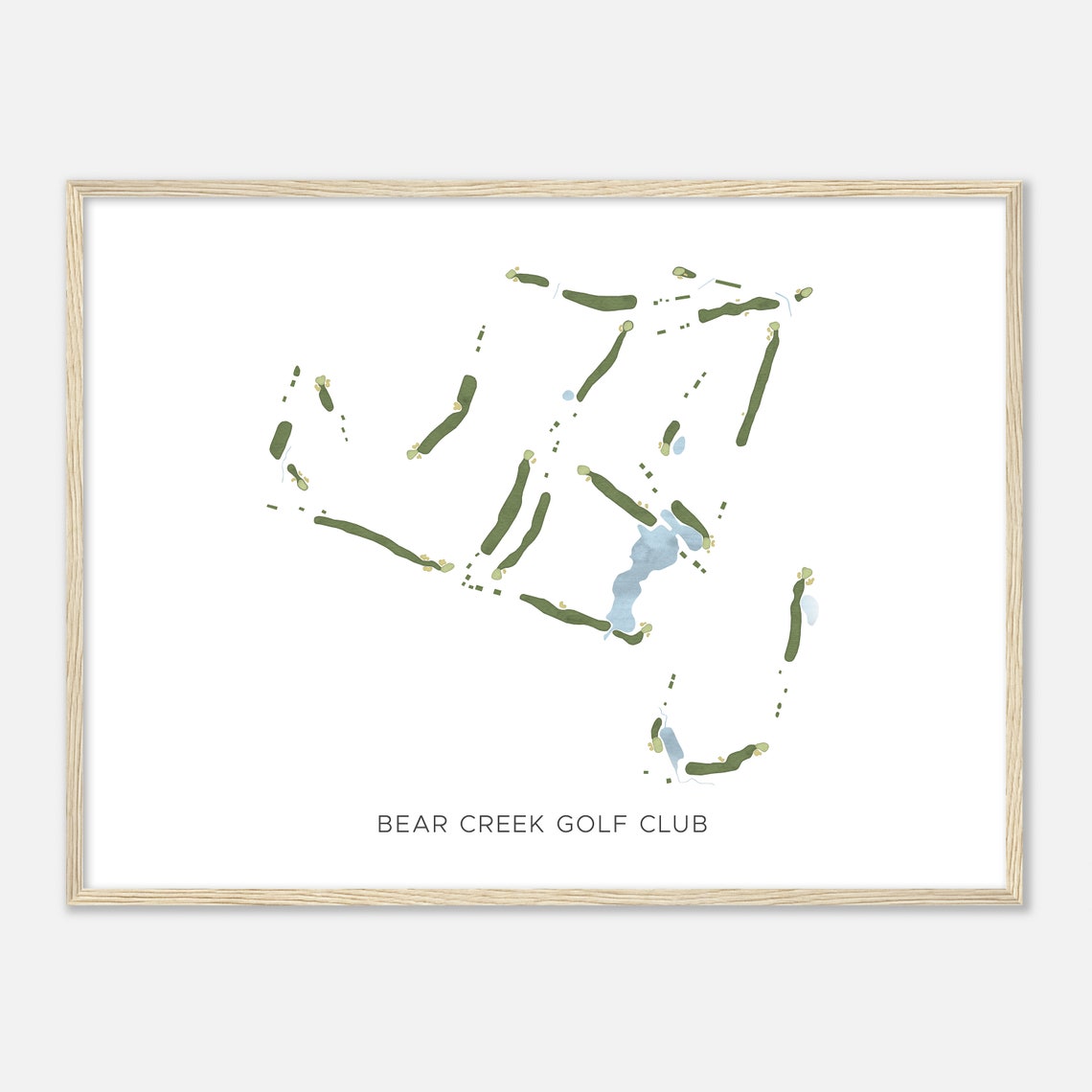Bear Creek Golf Club Modern Minimalist Golf Course Map Poster