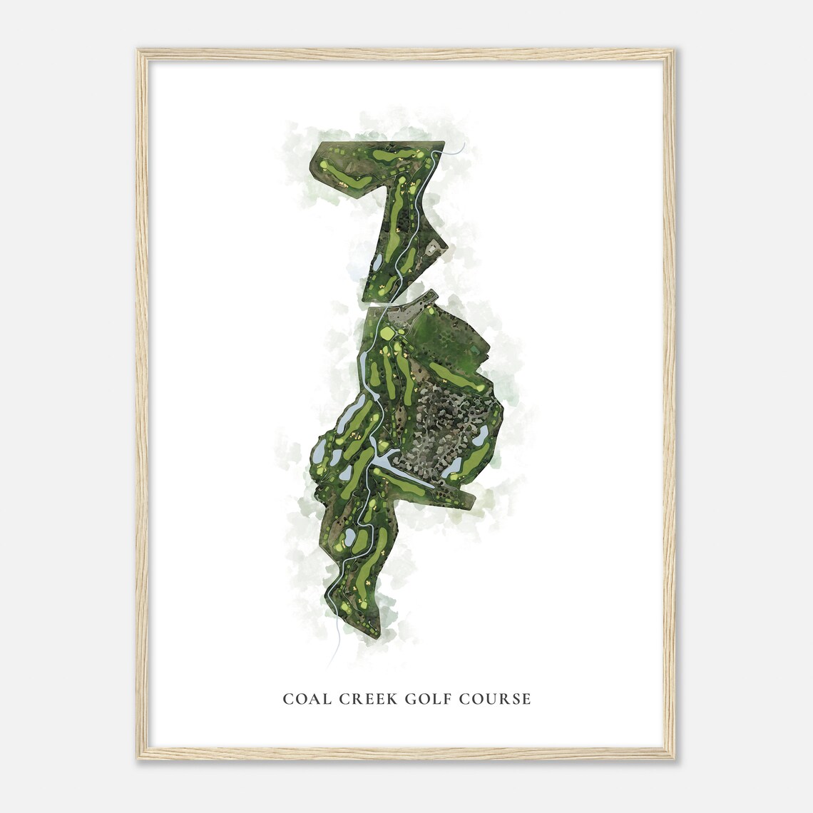 Coal Creek Golf Course Colorado Classic Watercolor Map Golfer Gift Golf Wall Art Golf Poster Print Course Layout - Image 2