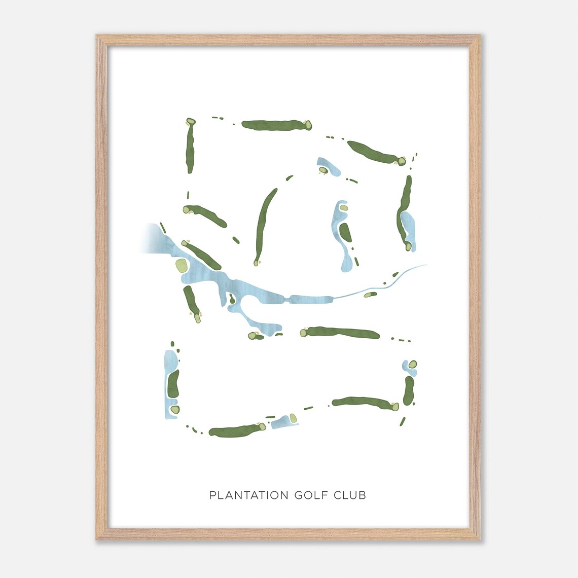 Plantation Golf Club Frisco Texas Modern Watercolor Map Poster - Image 2