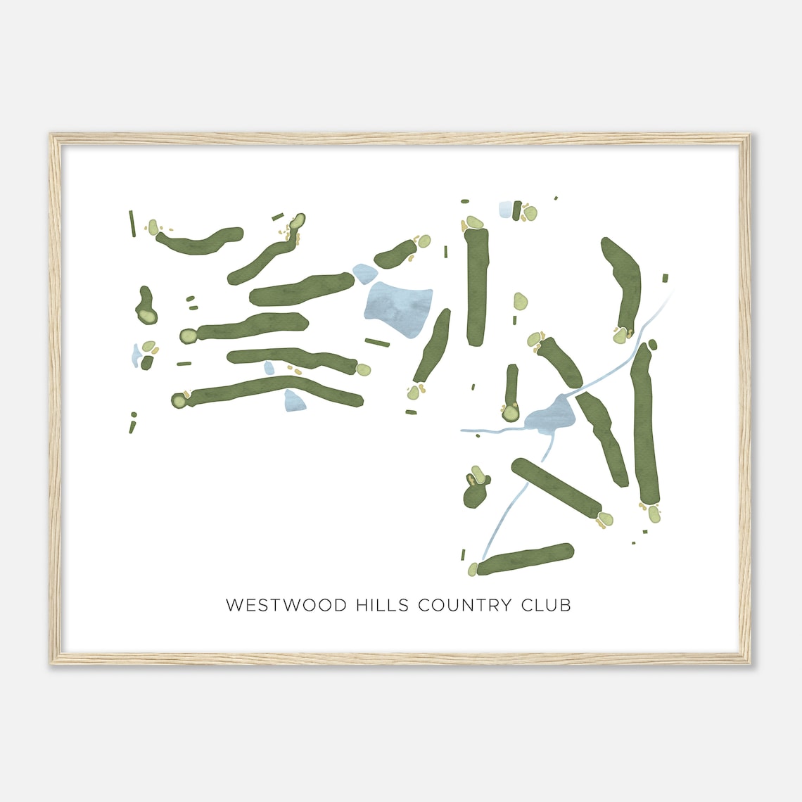 Westwood Hills Country Club Minimalist Golf Map Art Print For Golfers - Image 2