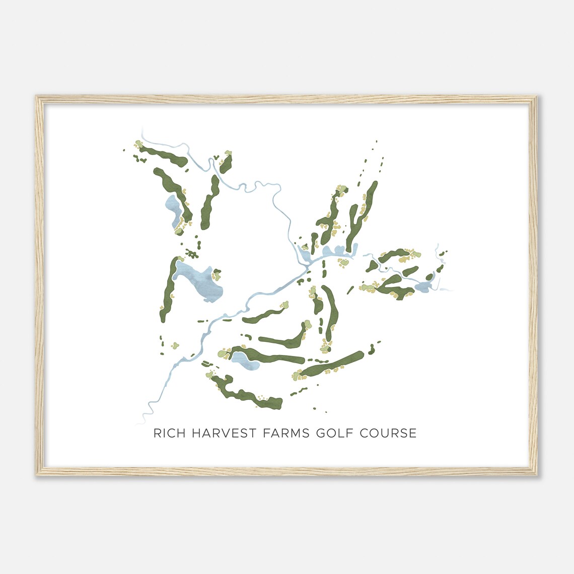 Rich Harvest Farms Golf Course Illinois Modern Watercolor Map Golfer Gift Golf Wall Art Golf Poster Print Course Layout - Image 2