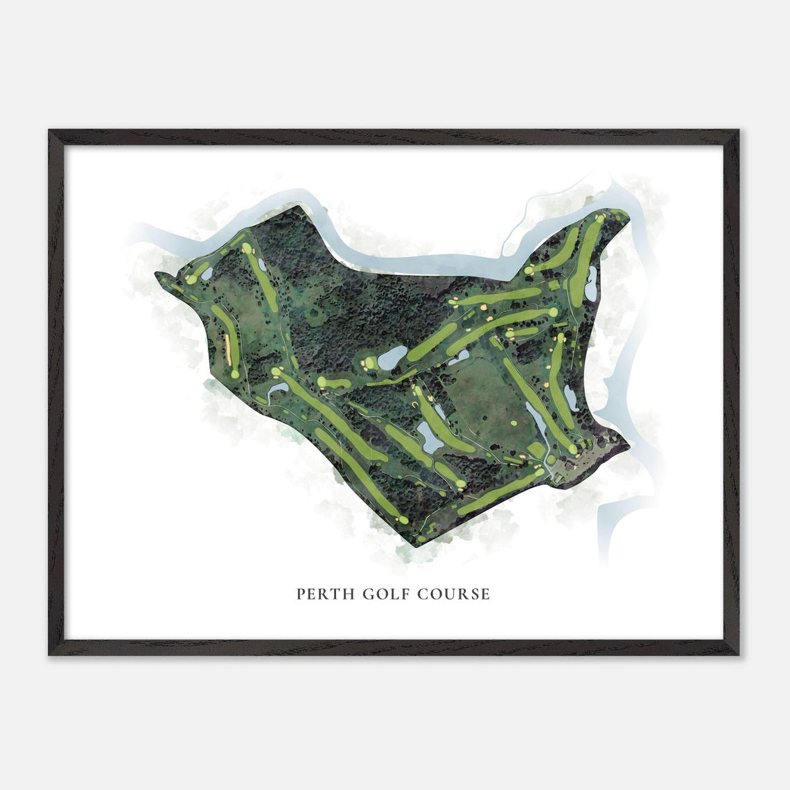 Perth Golf Course Classic Watercolor Course Layout Map Poster - Image 4