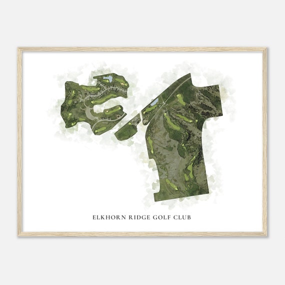 Elkhorn Ridge Golf Club South Dakota Classic Watercolor Map Golfer Gift Golf Wall Art Golf Poster Print Course Layout