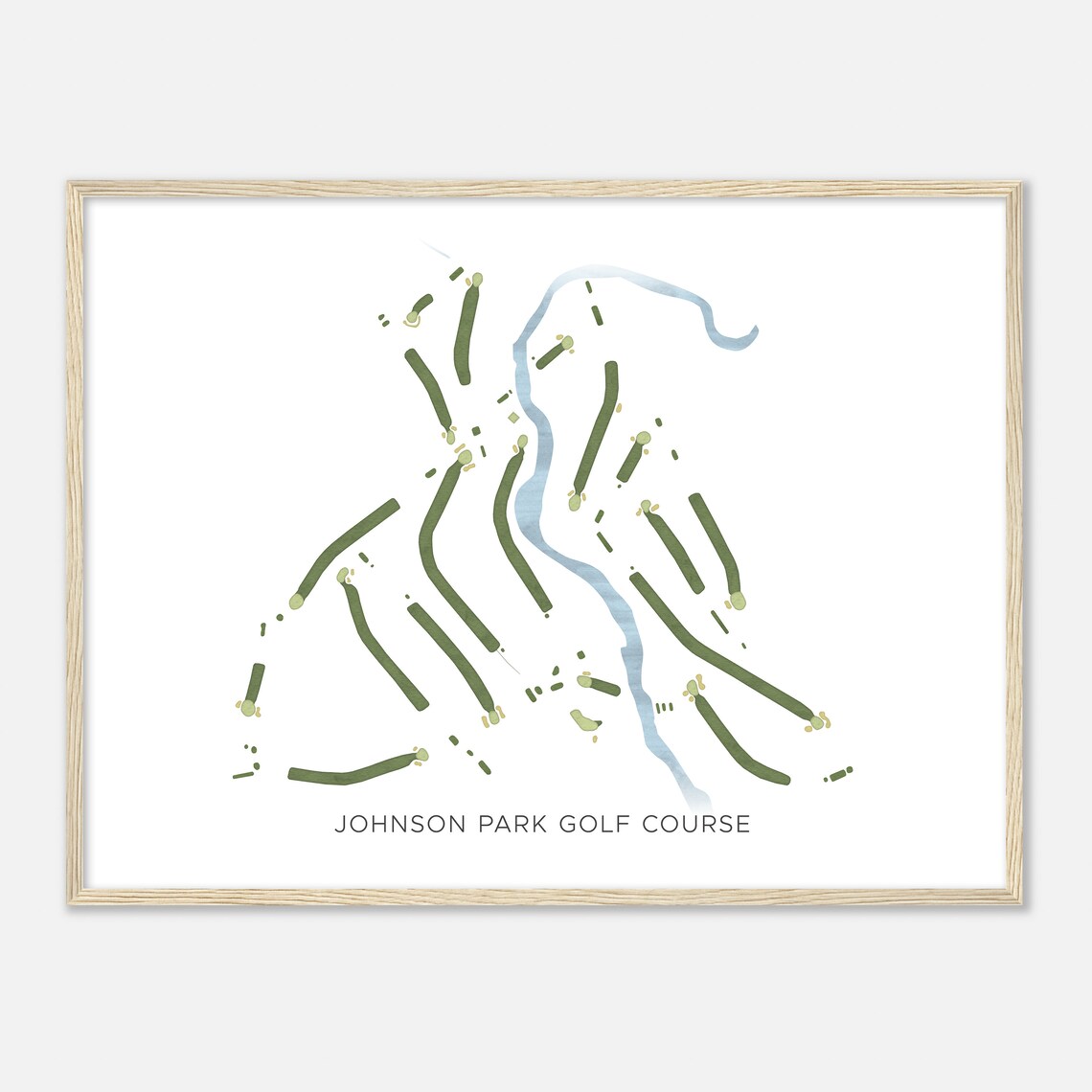 Johnson Park Golf Course Wisconsin Modern Watercolor Map Golfer Gift Golf Wall Art Golf Poster Print Course Layout