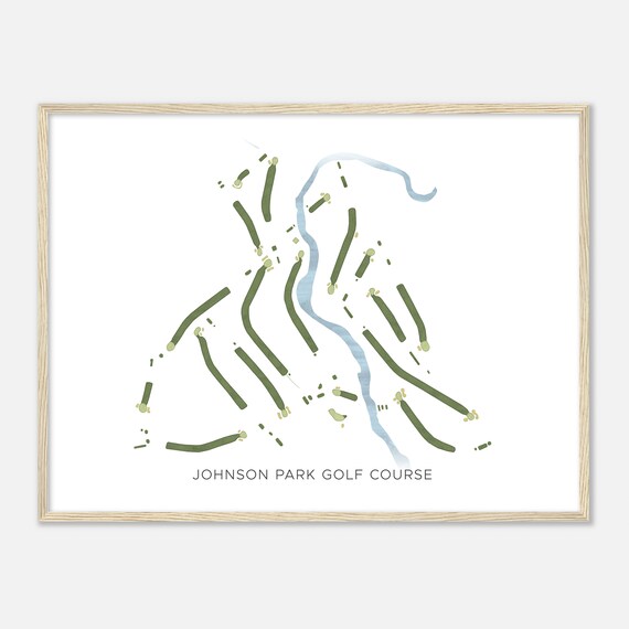 Johnson Park Golf Course Wisconsin Modern Watercolor Map Golfer Gift Golf Wall Art Golf Poster Print Course Layout