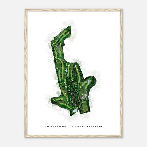 White Beeches Golf Country Club New Jersey Classic Watercolor Map Golfer Gift Golf Wall Art Golf Poster Print Course Layout