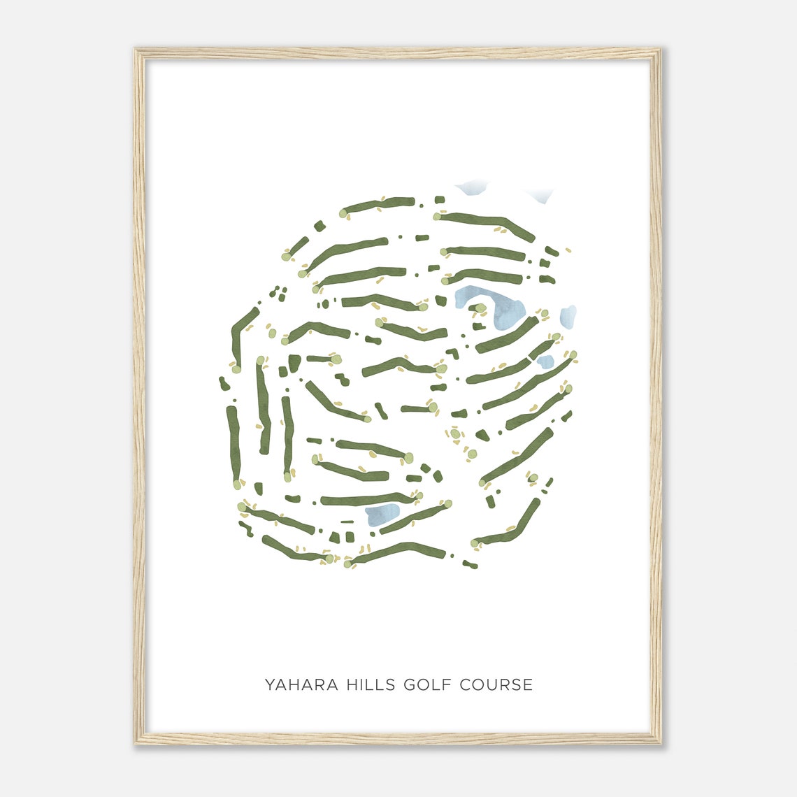 Yahara Hills Golf Course Minimalist Watercolor Golf Course Map Poster