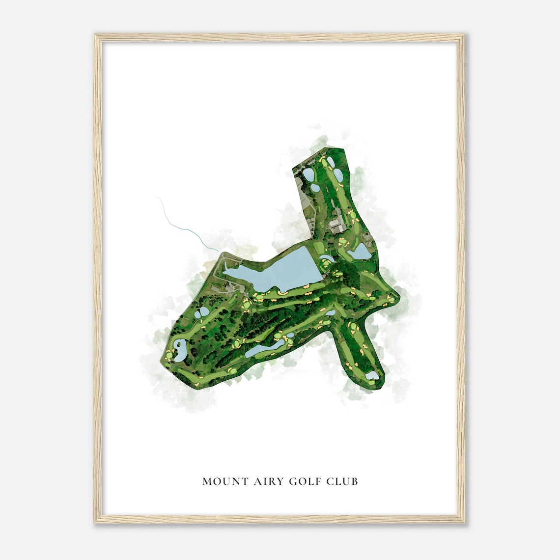 Mount Airy Golf Club Pennsylvania Classic Watercolor Map Poster - Image 2