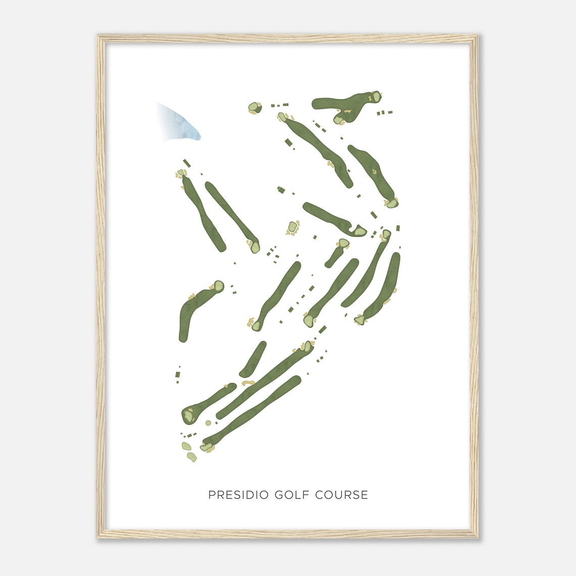 Presidio Golf Course California Modern Minimalist Golf Map Print - Image 2