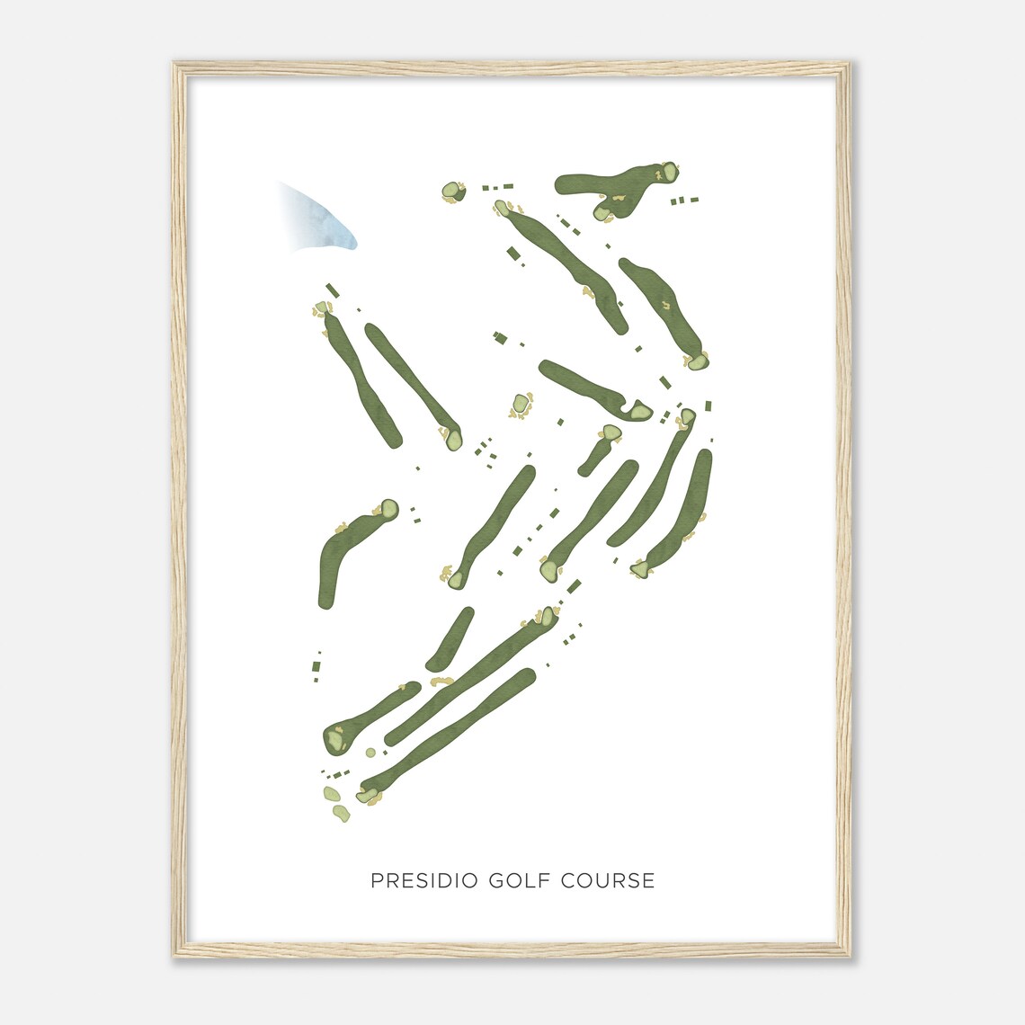 Presidio Golf Course California Modern Watercolor Map Golfer Gift Golf Wall Art Golf Poster Print Course Layout - Image 2