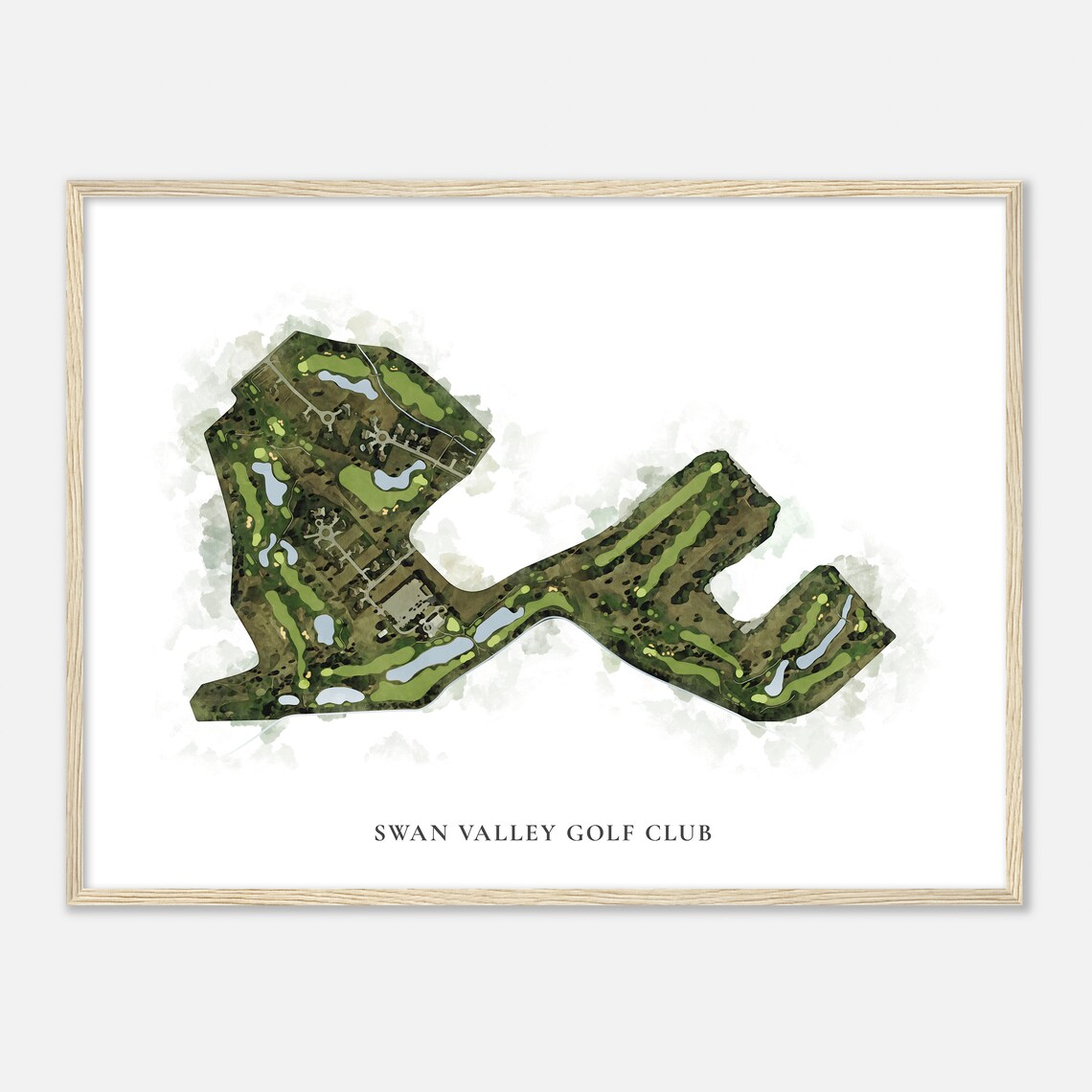 Swan Valley Golf Club Classic Aerial Watercolor Golf Course Map Poster - Image 2
