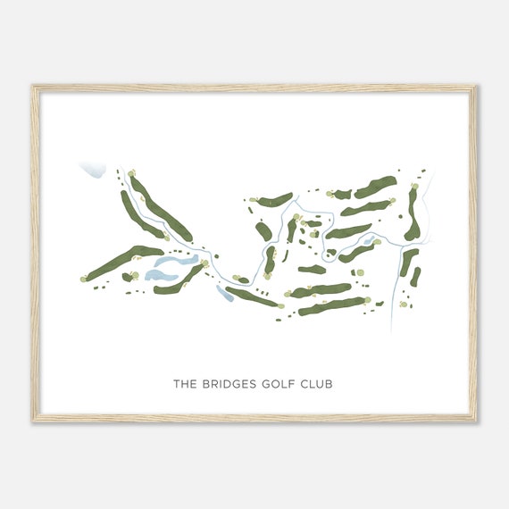 The Bridges Golf Club Minnesota Modern Watercolor Map Golfer Gift Golf Wall Art Golf Poster Print Course Layout