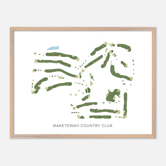 Maketewah Country Club In Cincinnati Ohio Modern Watercolor Map Golfer Gift Golf Wall Art Golf Poster Print Course Layout
