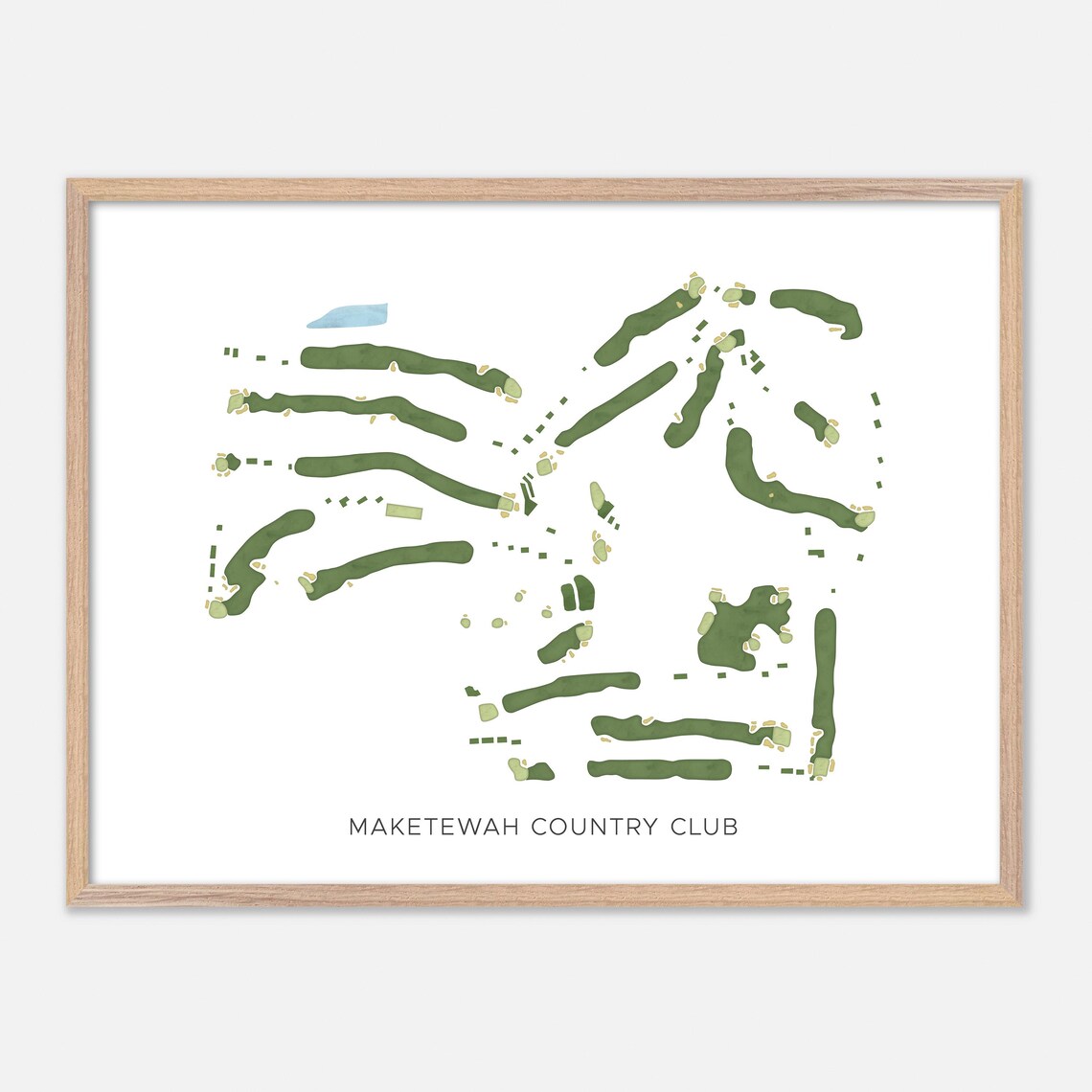 Maketewah Country Club Cincinnati Ohio Modern Watercolor Map Poster
