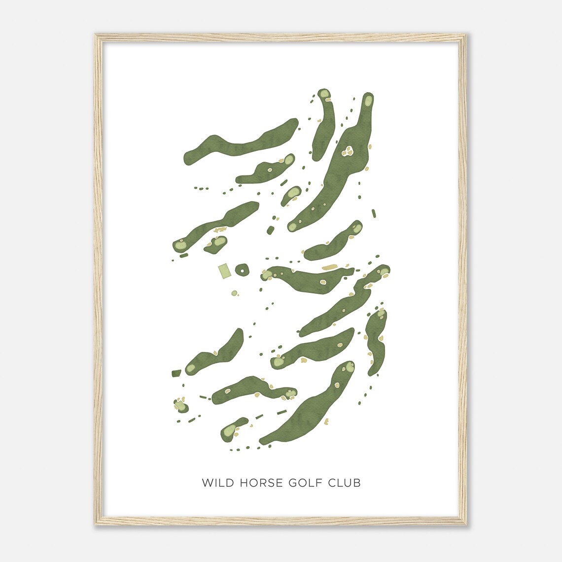 Wild Horse Golf Club Modern Minimalist Watercolor Map Poster