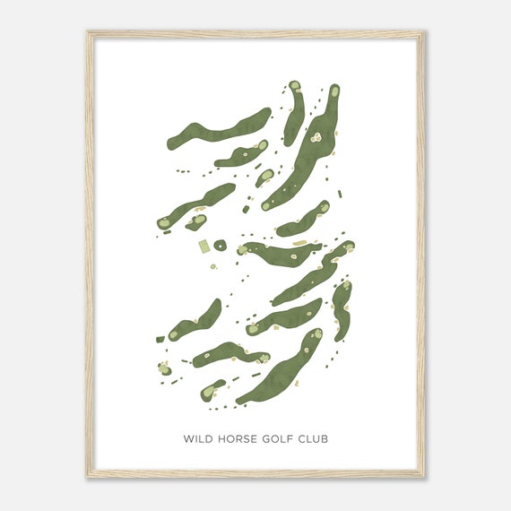 Wild Horse Golf Club Nebraska Modern Watercolor Map Golfer Gift Golf Wall Art Golf Poster Print Course Layout
