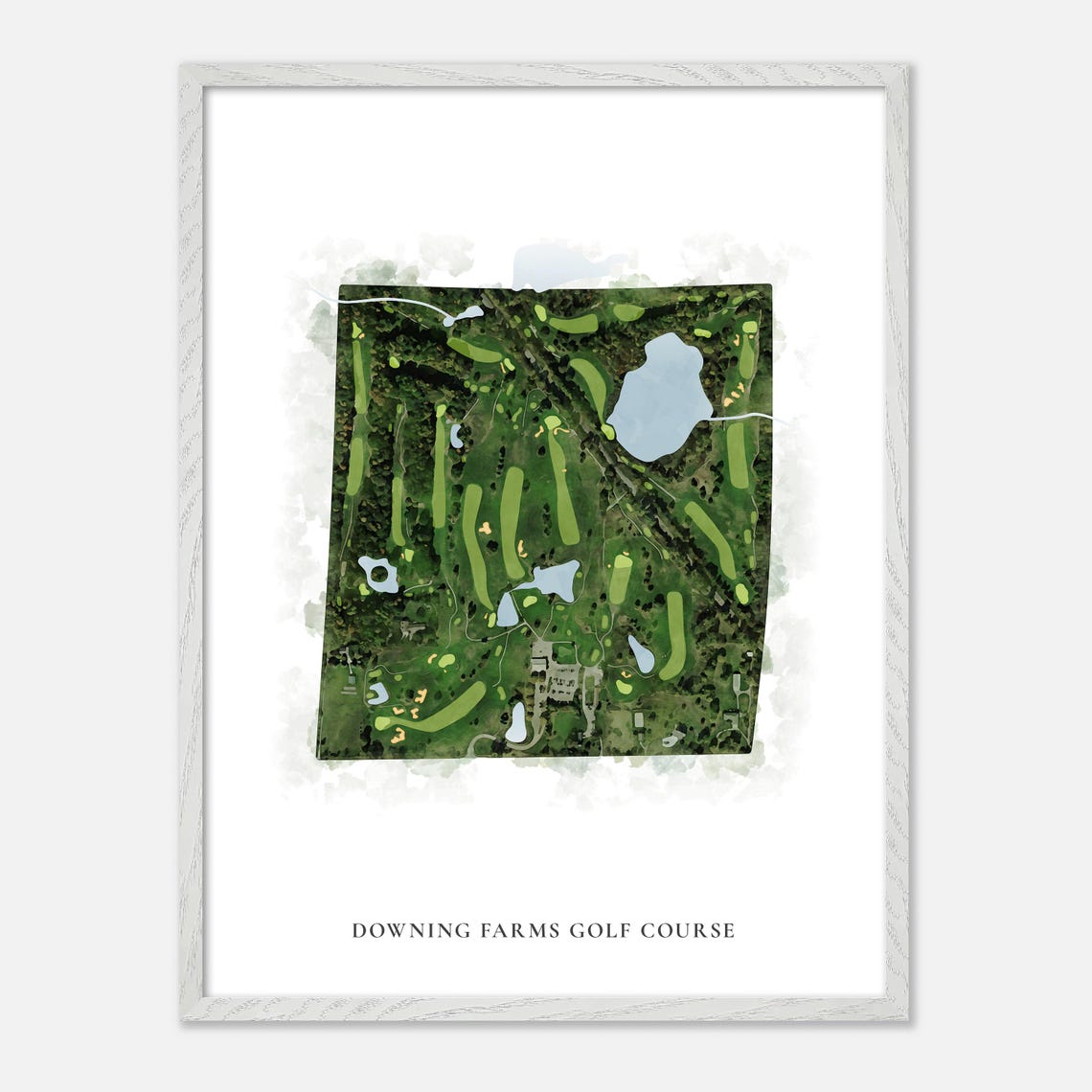 Downing Farms Golf Course Watercolor Map Art Golfer Gift Poster - Image 2