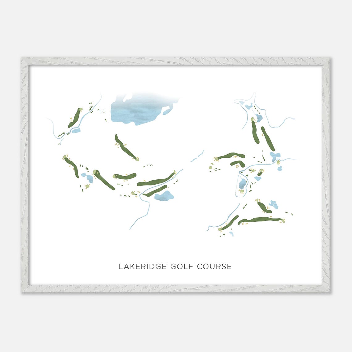 Lakeridge Golf Course Modern Minimalist Fairway Map Art Poster - Image 4