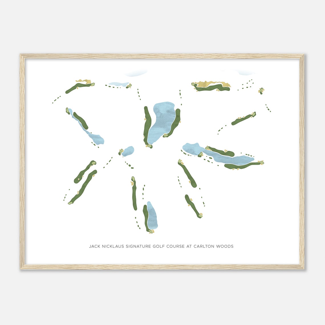 Jack Nicklaus Signature Golf Course Carlton Woods Map Poster - Image 2