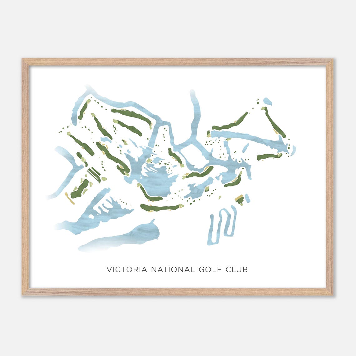 Victoria National Golf Club Modern Minimalist Golf Course Map Poster