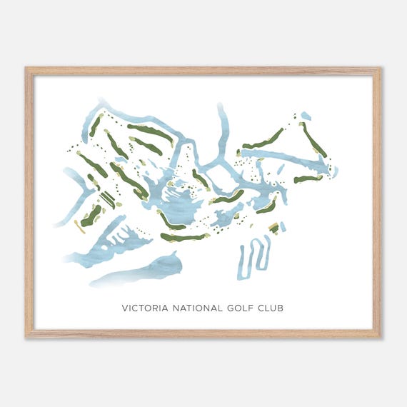 Victoria National Golf Club In Newburgh Indiana Modern Watercolor Map Golfer Gift Golf Wall Art Golf Poster Print Course Layout