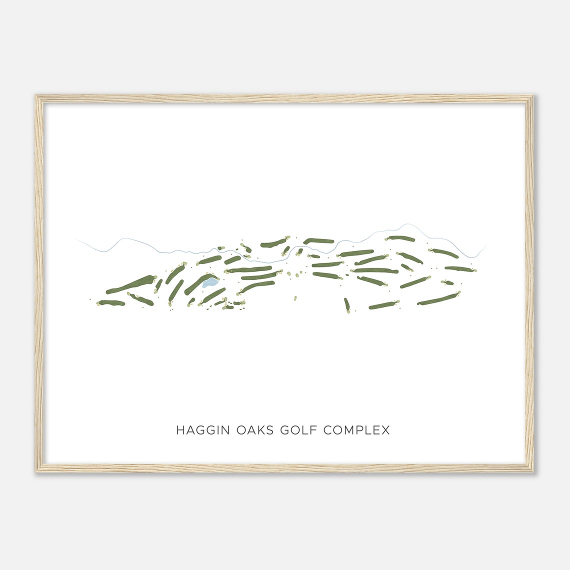 Haggin Oaks Golf Complex Modern Minimalist Golf Course Map Poster - Image 2