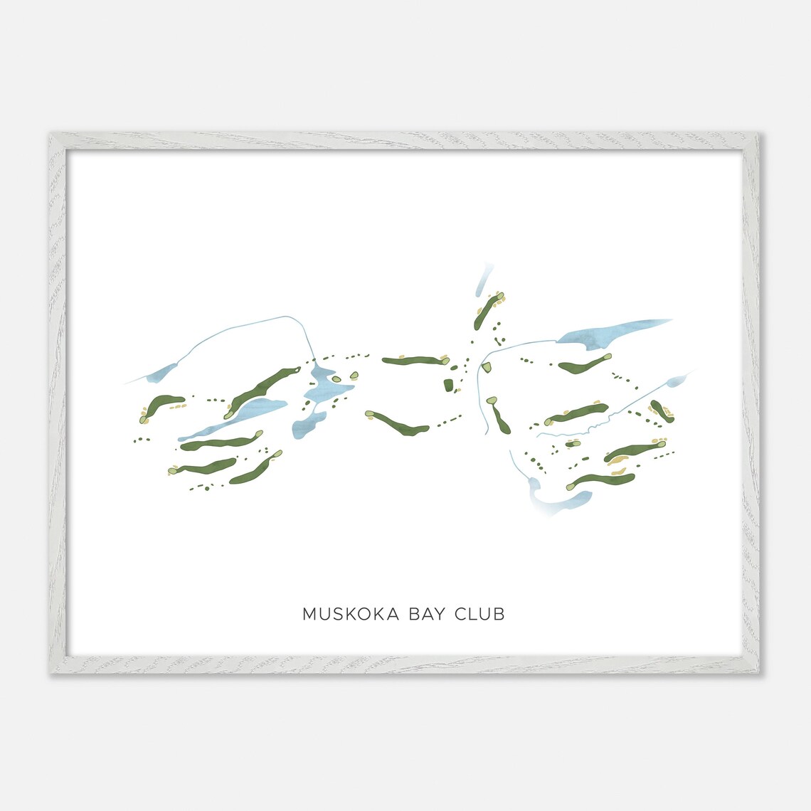 Muskoka Bay Club Modern Minimalist Watercolor Golf Map Poster - Image 3