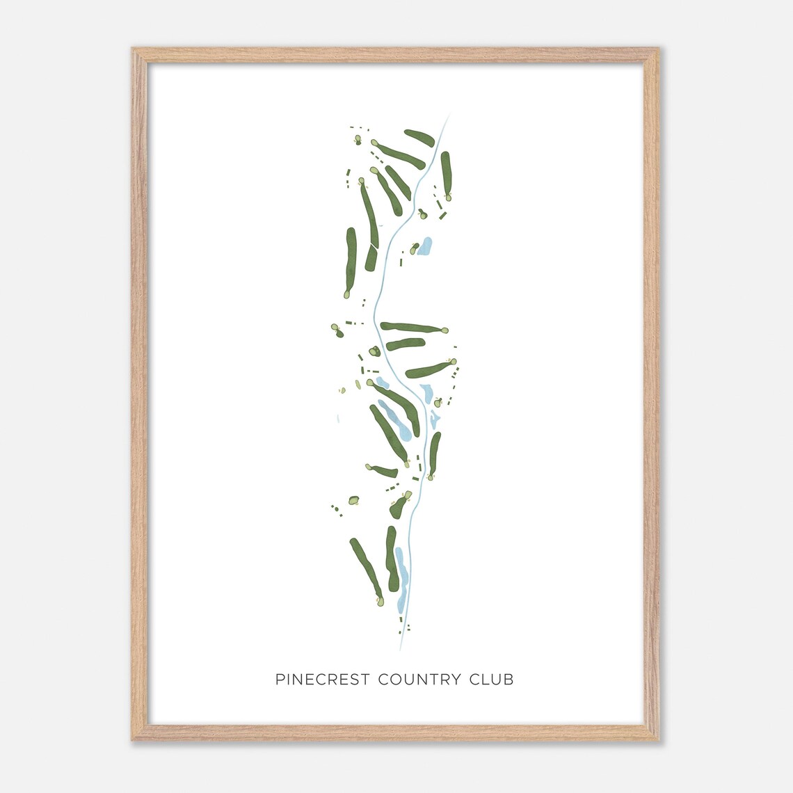Pinecrest Country Club Longview TX Modern Watercolor Golf Map Poster - Image 2