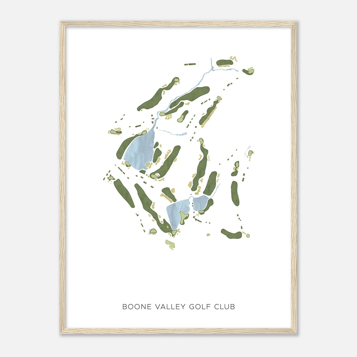 Boone Valley Golf Club Missouri Modern Watercolor Map Poster