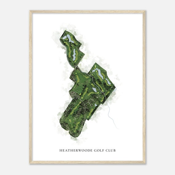 Heatherwoode Golf Club Ohio Classic Watercolor Map Golfer Gift Golf Wall Art Golf Poster Print Course Layout