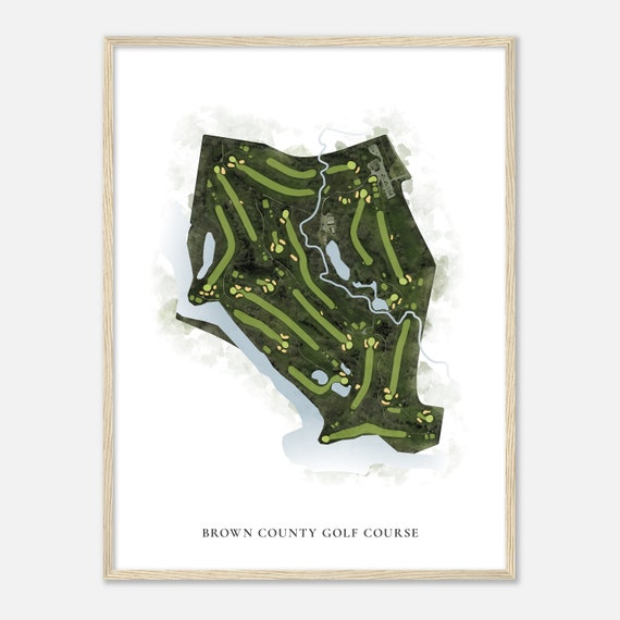 Brown County Golf Course Wisconsin Classic Watercolor Map Golfer Gift Golf Wall Art Golf Poster Print Course Layout