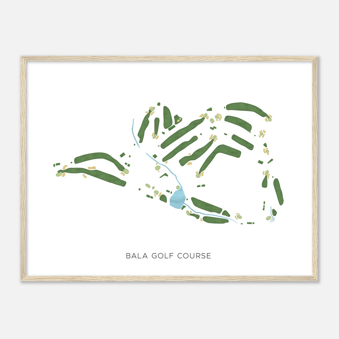 Bala Golf Course Modern Watercolor Minimalist Course Map Poster - Image 2