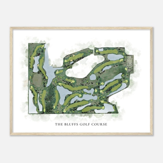 The Bluffs Golf Course South Dakota Classic Watercolor Map Golfer Gift Golf Wall Art Golf Poster Print Course Layout