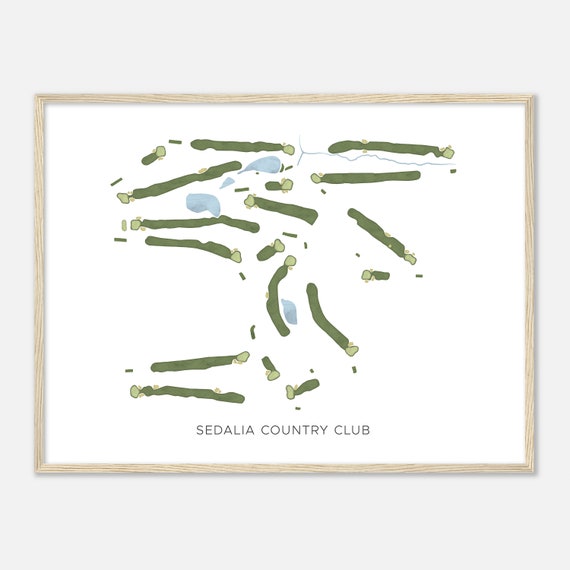 Sedalia Country Club Missouri Modern Watercolor Map Golfer Gift Golf Wall Art Golf Poster Print Course Layout