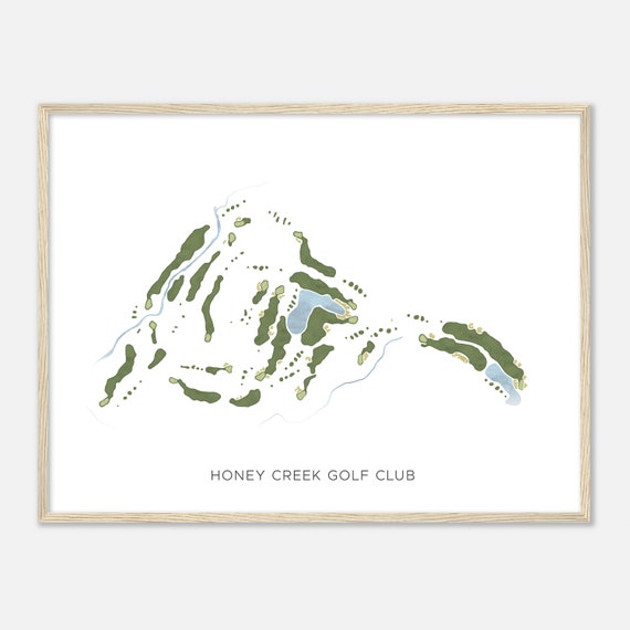 Honey Creek Golf Club Iowa Modern Watercolor Map Golfer Gift Golf Wall Art Golf Poster Print Course Layout