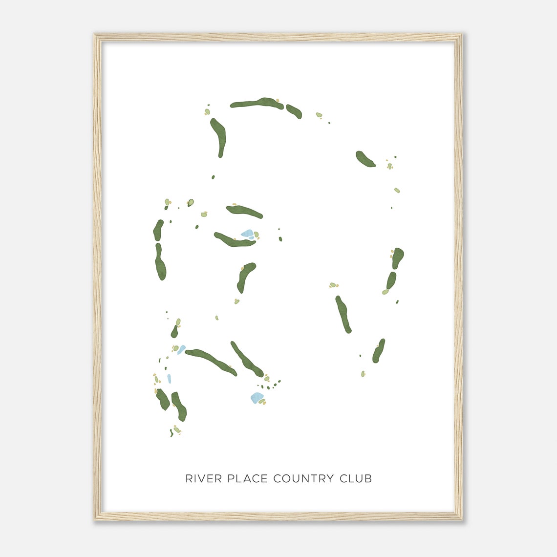 River Place Country Club Texas Modern Watercolor Golf Map Poster - Image 2
