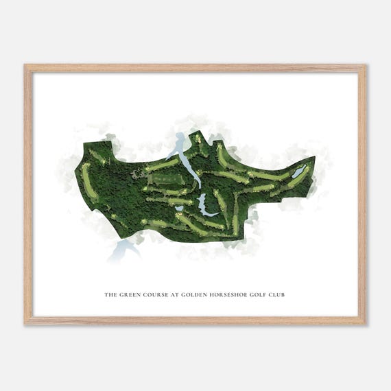 The Green Course At Golden Horseshoe Golf Club In Williamsburg Virginia Classic Watercolor Map Golfer Gift Golf Wall Art