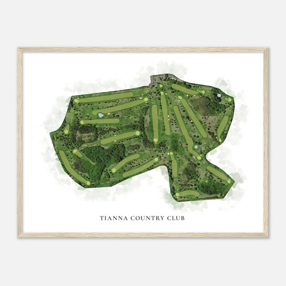 Tianna Country Club Minnesota Classic Watercolor Map Golfer Gift Golf Wall Art Golf Poster Print Course Layout