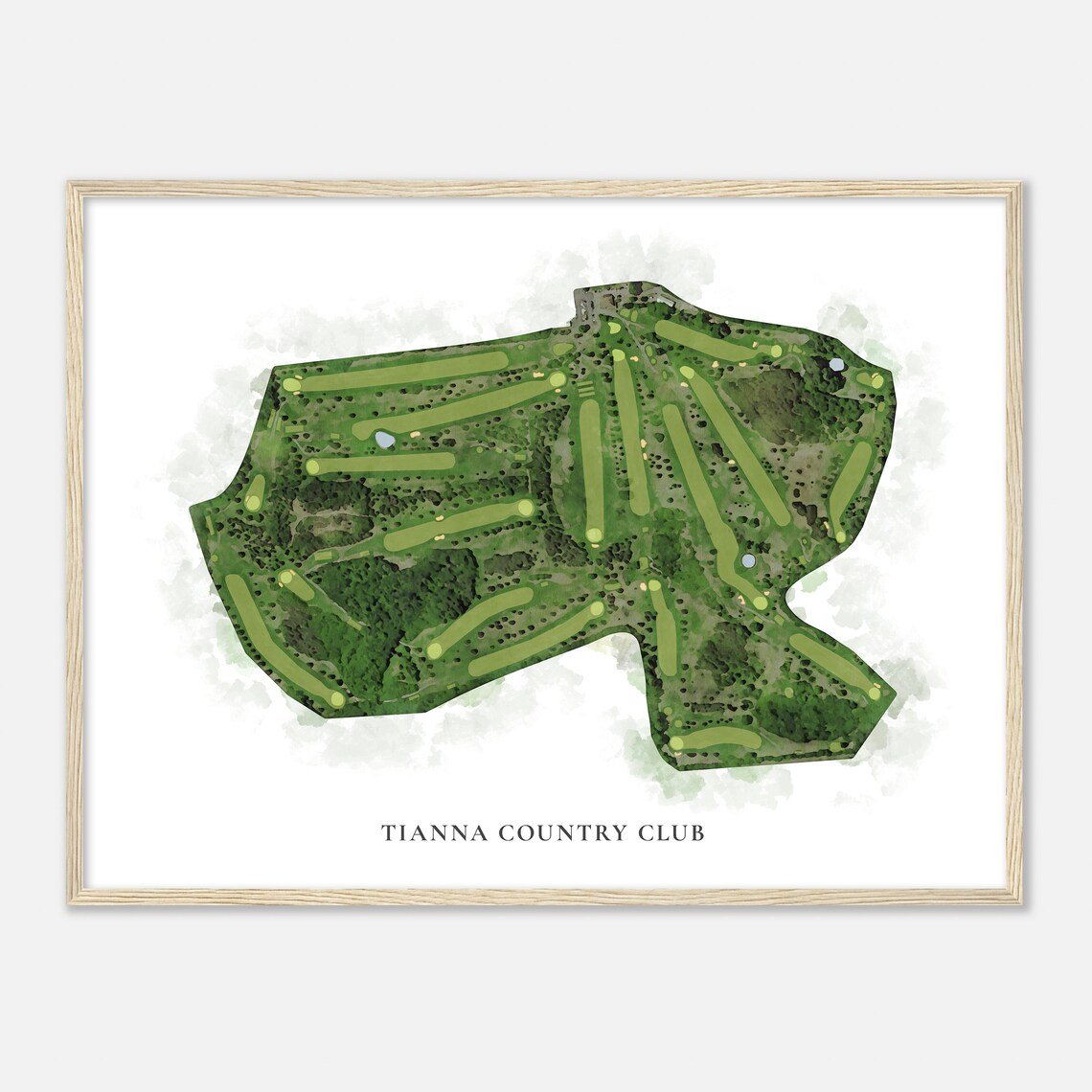 Tianna Country Club Golf Course Map Golfer Gift Watercolor Print