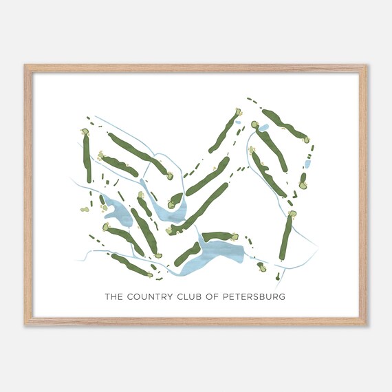 Country Club Of Petersburg Modern Minimalist Golf Map Poster