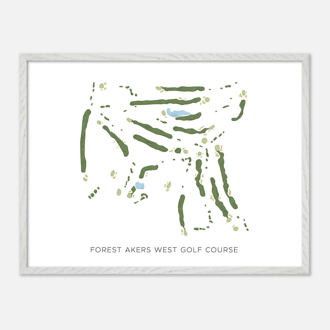 Forest Akers West Golf Course Minimalist Watercolor Map Poster - Image 4