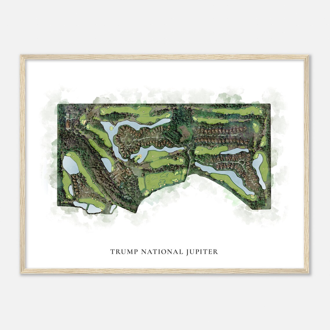 Trump National Jupiter Florida Classic Watercolor Course Map Poster