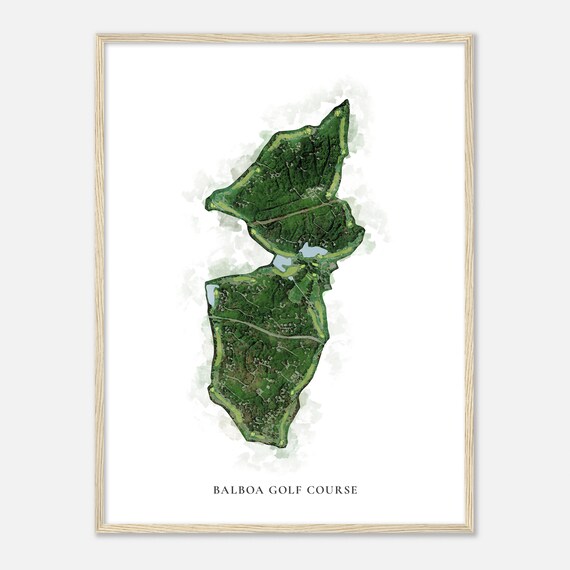 Balboa Golf Course Classic Watercolor Golf Course Map Poster