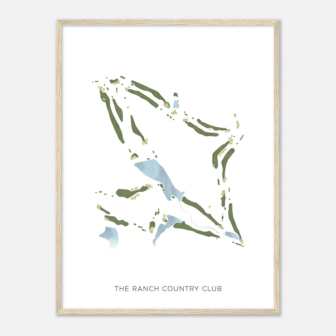 The Ranch Country Club Classic Watercolor Golf Course Map Wall Art - Image 2