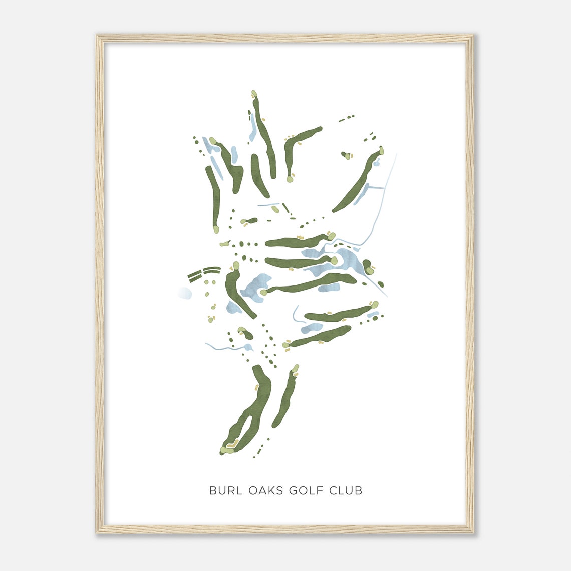 Burl Oaks Golf Club Poster Minimalist Golf Map Gift for Golfers