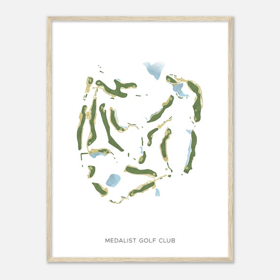 Medalist Golf Club Florida Modern Watercolor Map Golfer Gift Golf Wall Art Golf Poster Print Course Layout