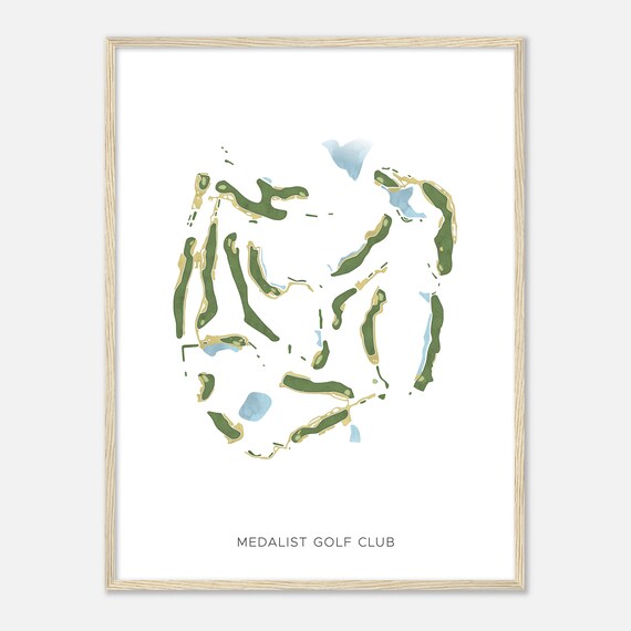 Medalist Golf Club Modern Watercolor Golf Course Map Art Poster