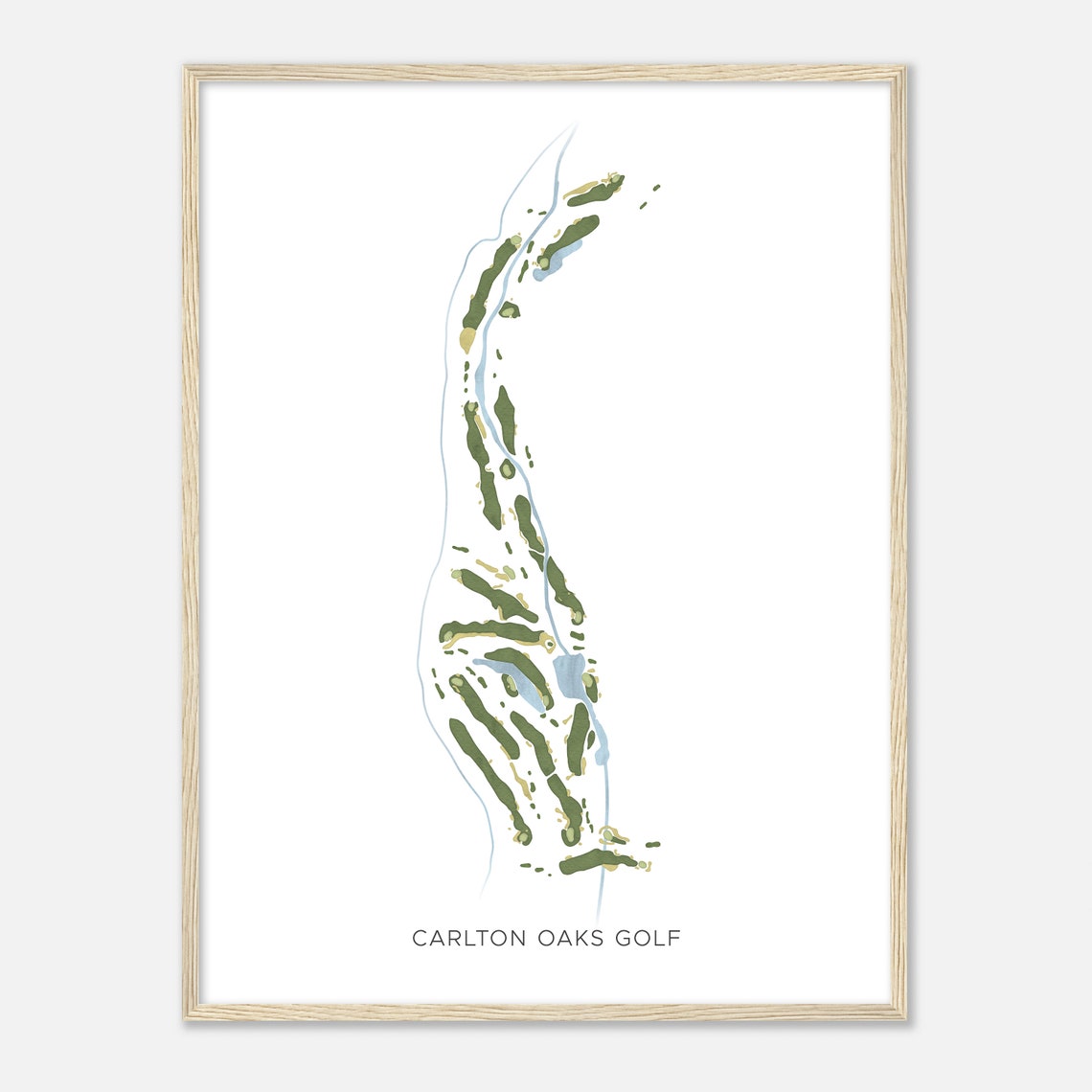 Carlton Oaks Golf California Minimalist Watercolor Map Poster - Image 2